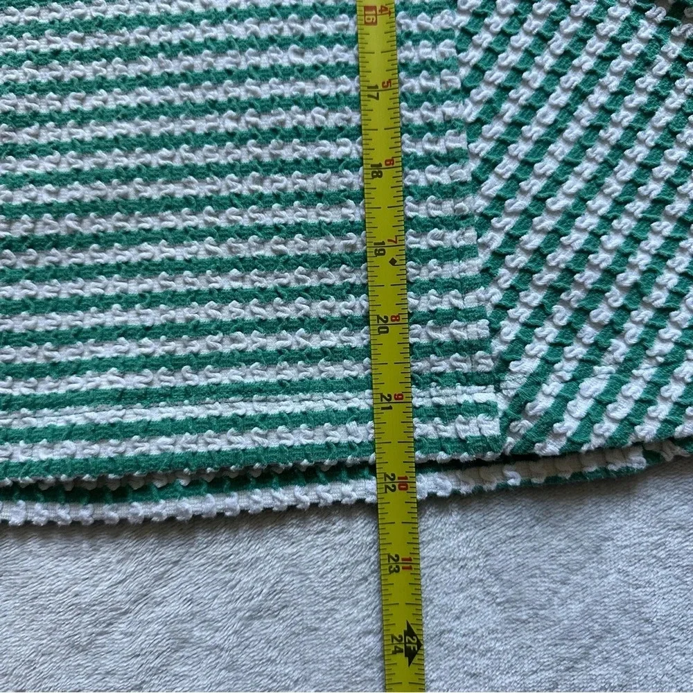 Maeve Anthropologie Peplum Textured Tank Green White‎ Size XS - Picture 6 of 7